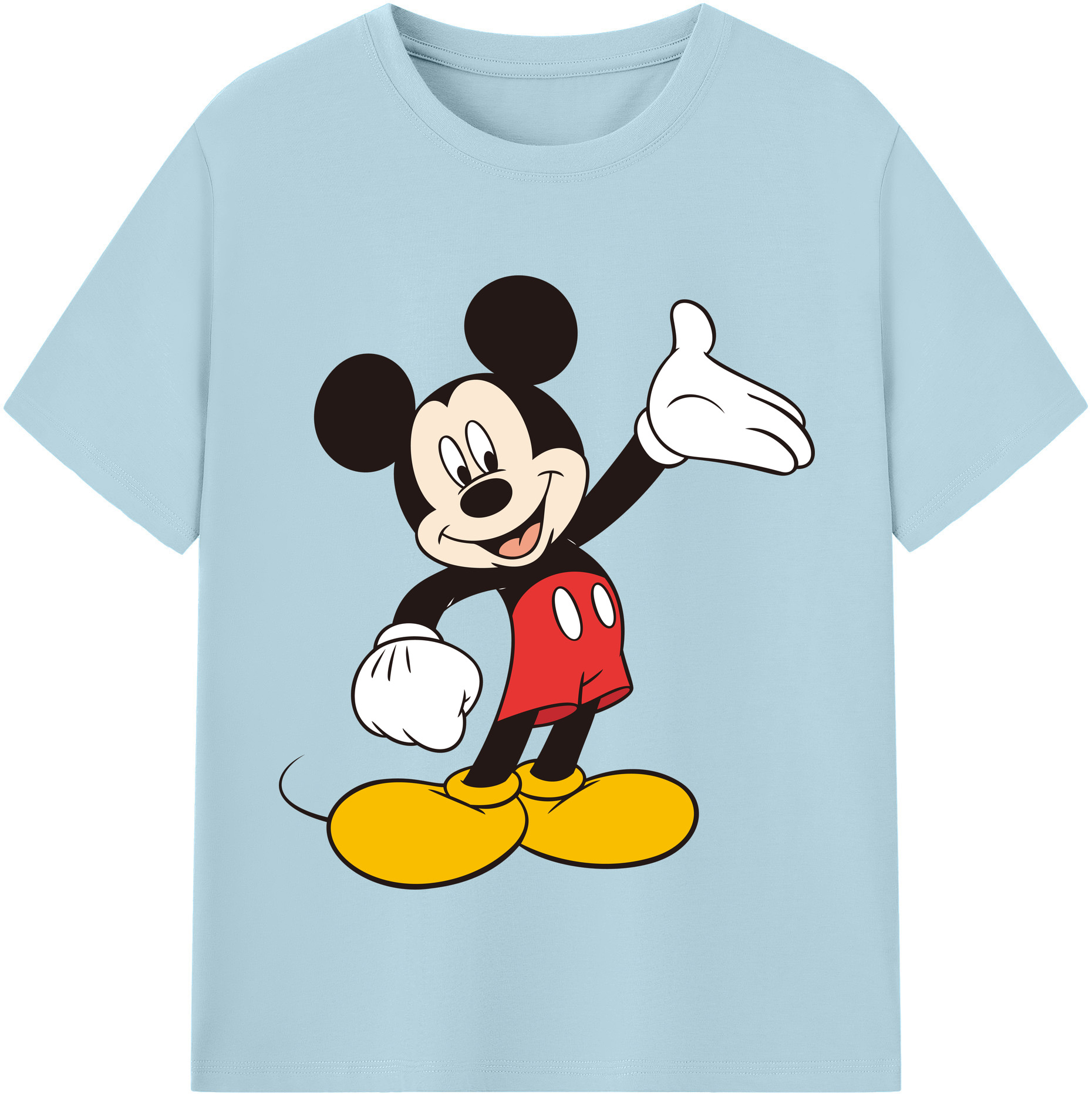 （画像用） ミッキーマウス Mickey Mouse 綿100％半袖Tシャツ（フロントプリント）